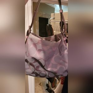 Purple Coach Shoulder purse is excellent used condition
